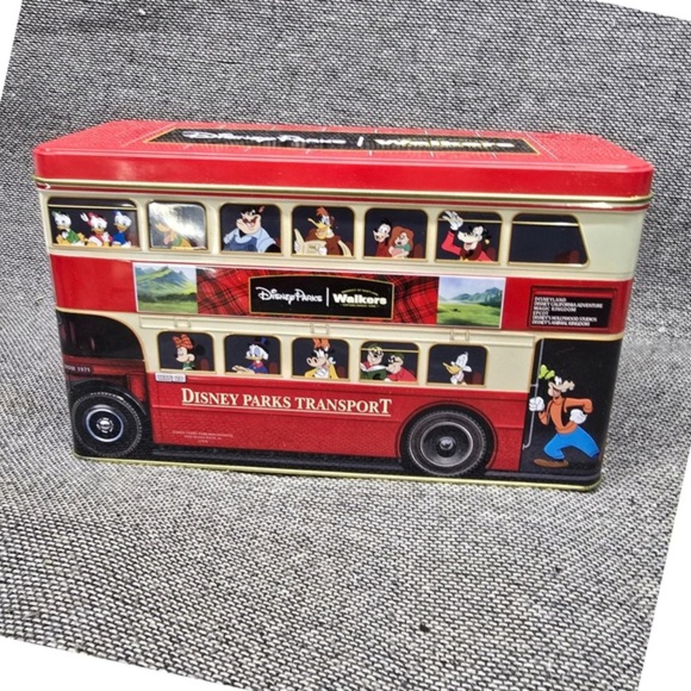 Disney Parks Walkers Shortbread London Bus Tin Mickey Friends Red Large‎ Good